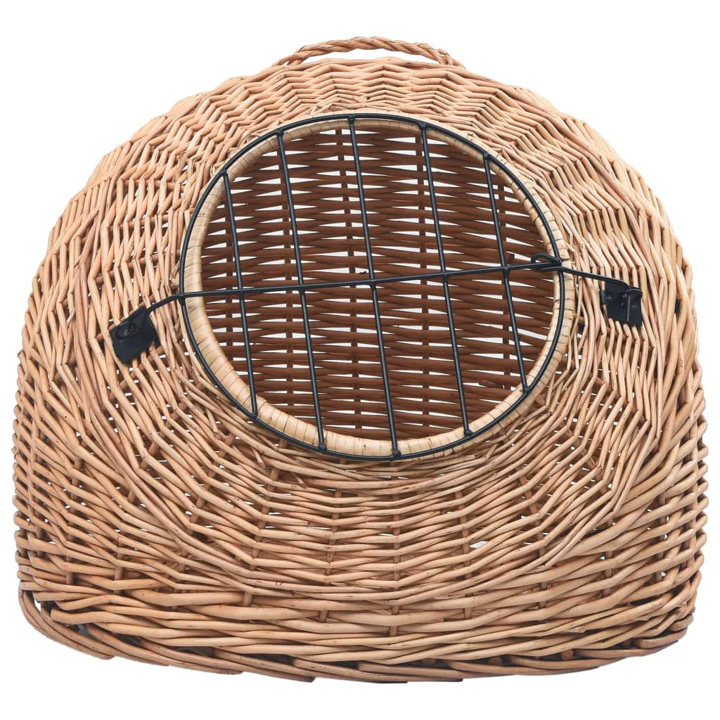 vidaXL Cat Carrier Natural Willow One Size Portable Cat Carrier - Image 4