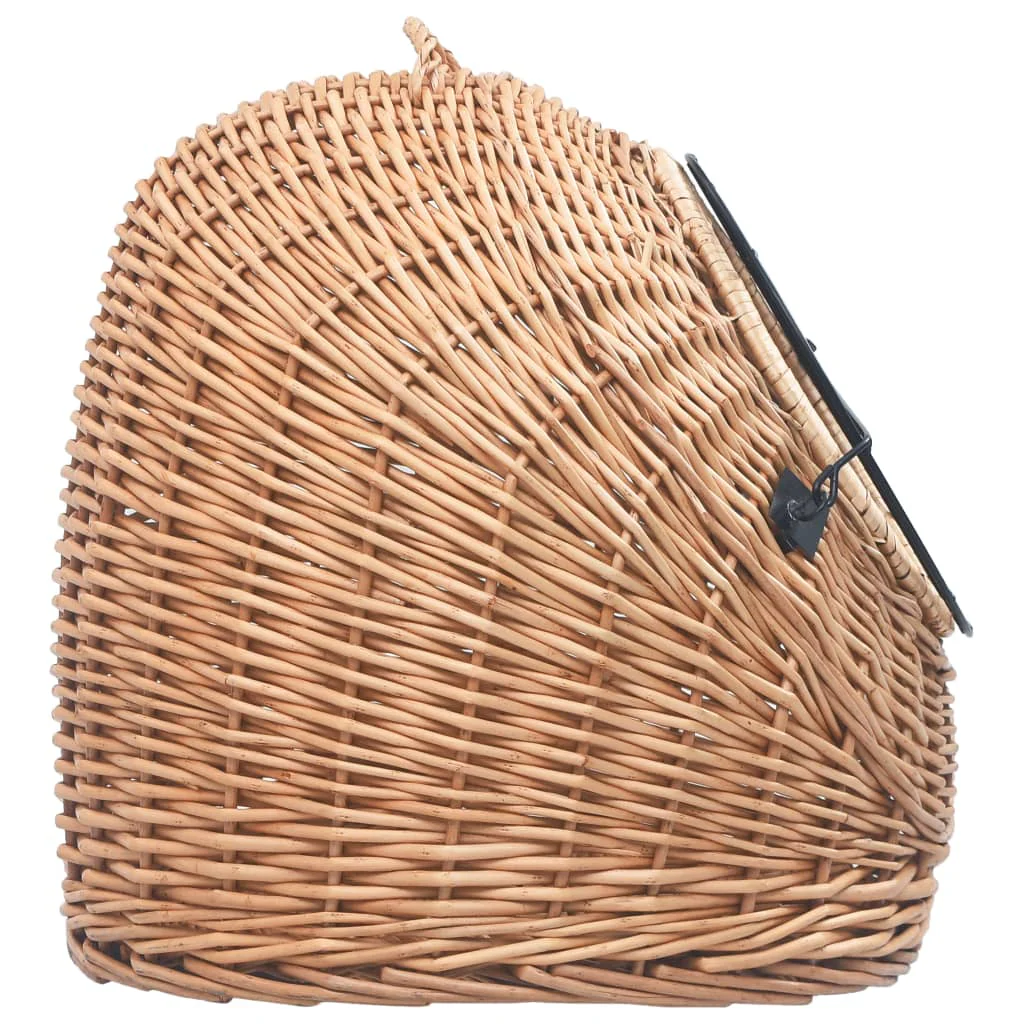 vidaXL Cat Carrier Natural Willow One Size Portable Cat Carrier - Image 6