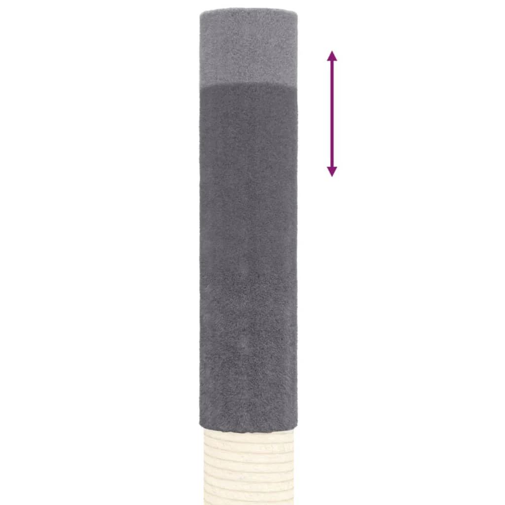 vidaXL Cat Tree Dark grey Engineered wood, plush, sisal 109-119.3 in - Image 7