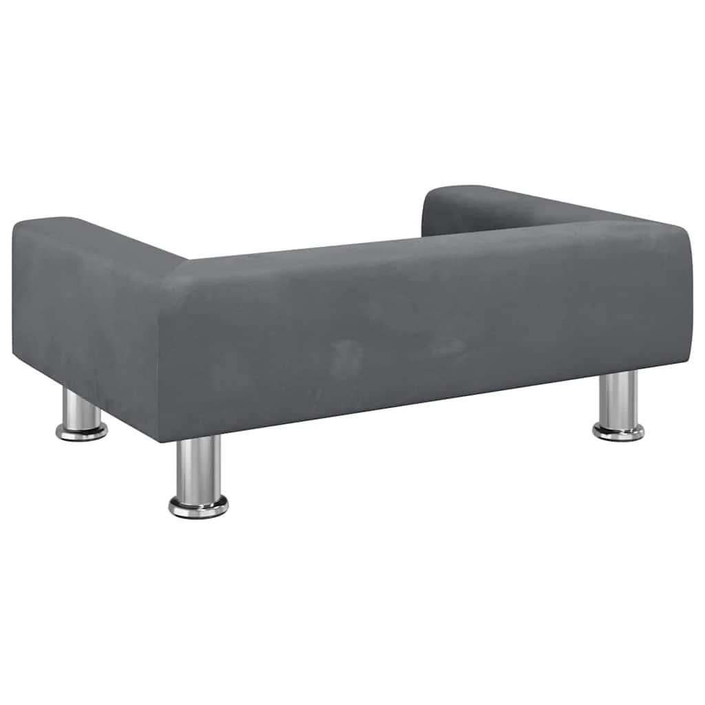 vidaXL Dog Bed Dark Grey 70x45 x 10.4 " Velvet - Image 5