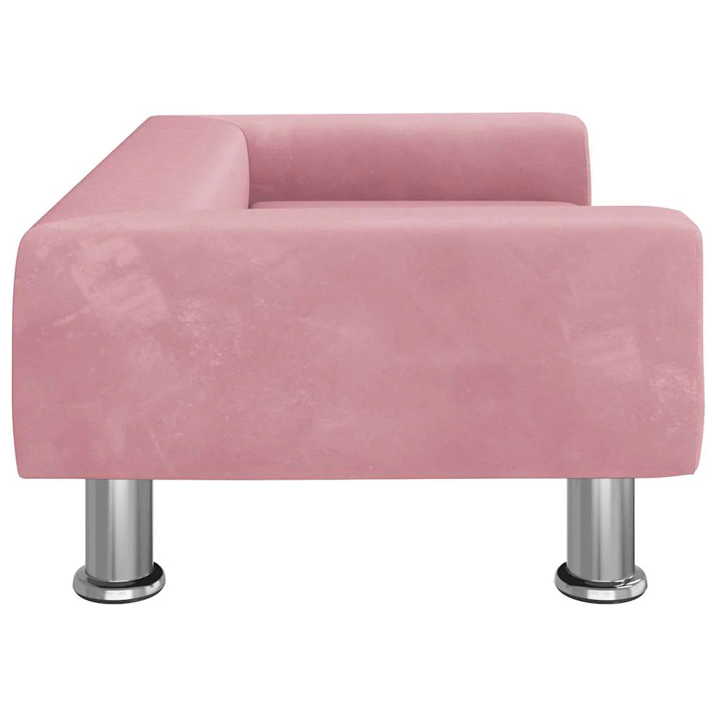 vidaXL Dog Bed Pink 70x45 x 10.4 " Velvet - Image 4
