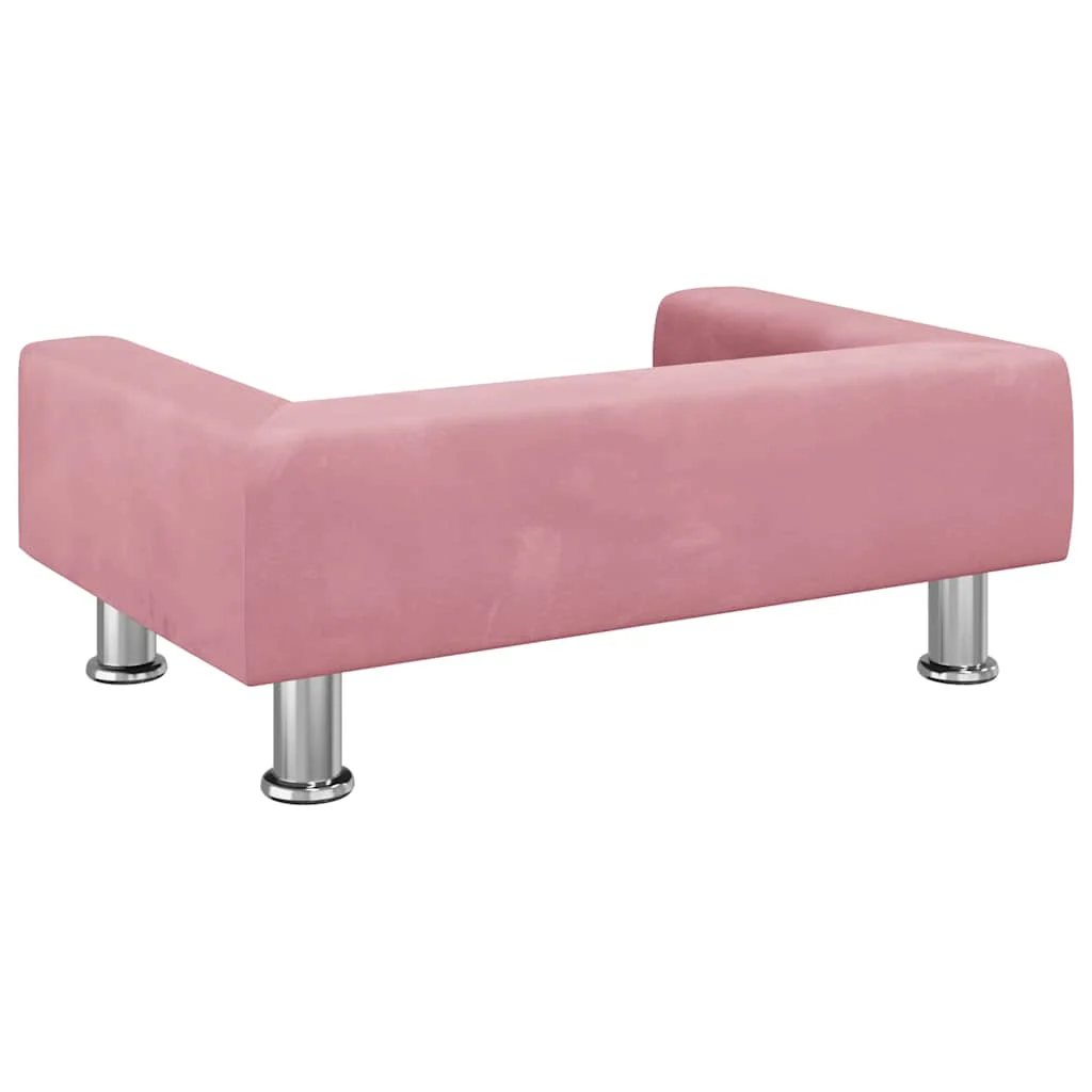 vidaXL Dog Bed Pink 70x45 x 10.4 " Velvet - Image 5