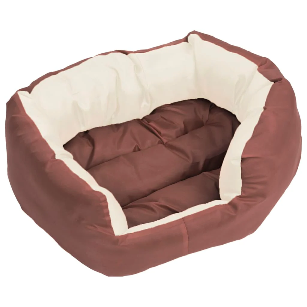 vidaXL Dog Cushion Brown and cream 420D Oxford fabric with PU coating - Image 8