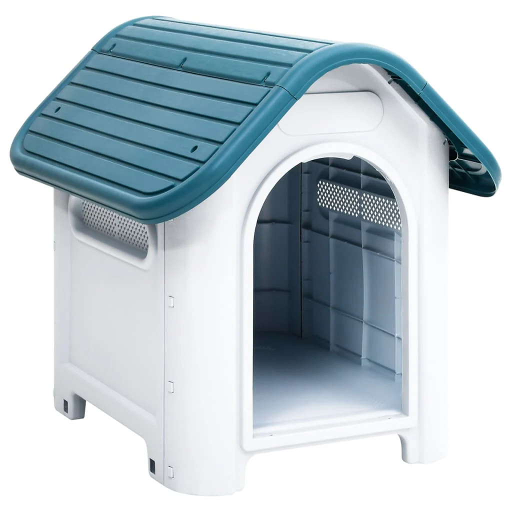 vidaXL Dog House Blue and White Polypropylene Small Durable Dog House