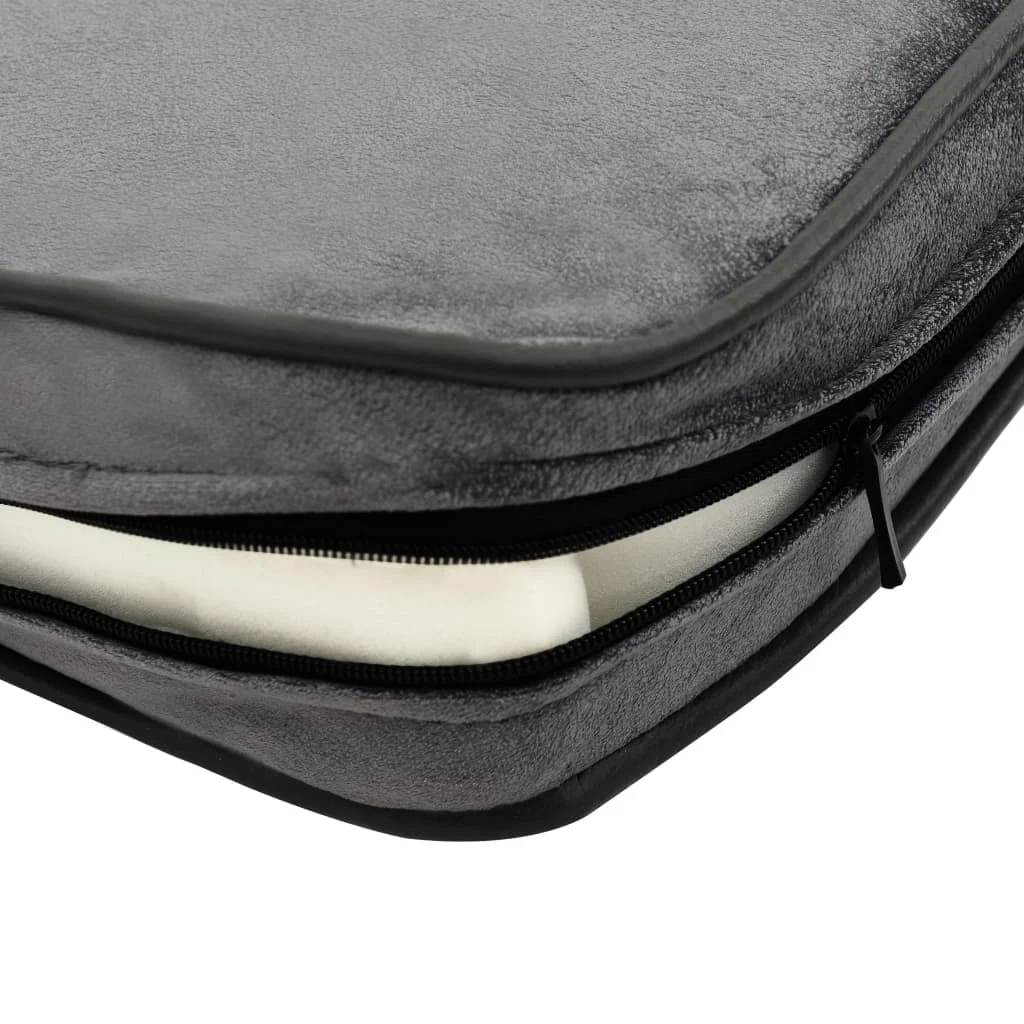 vidaXL Dog Sofa Grey Faux leather, plush 31.9 x 16.9 x 12.2 in Dog Sofa - Image 8