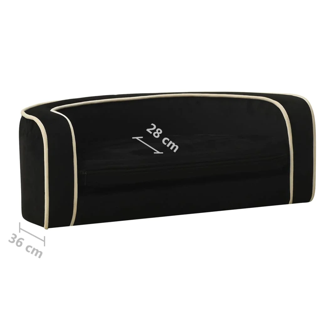 vidaXL Foldable Dog Sofa Black 28.7"x26.4"x10.2" Plush Washable Cushion - Image 10