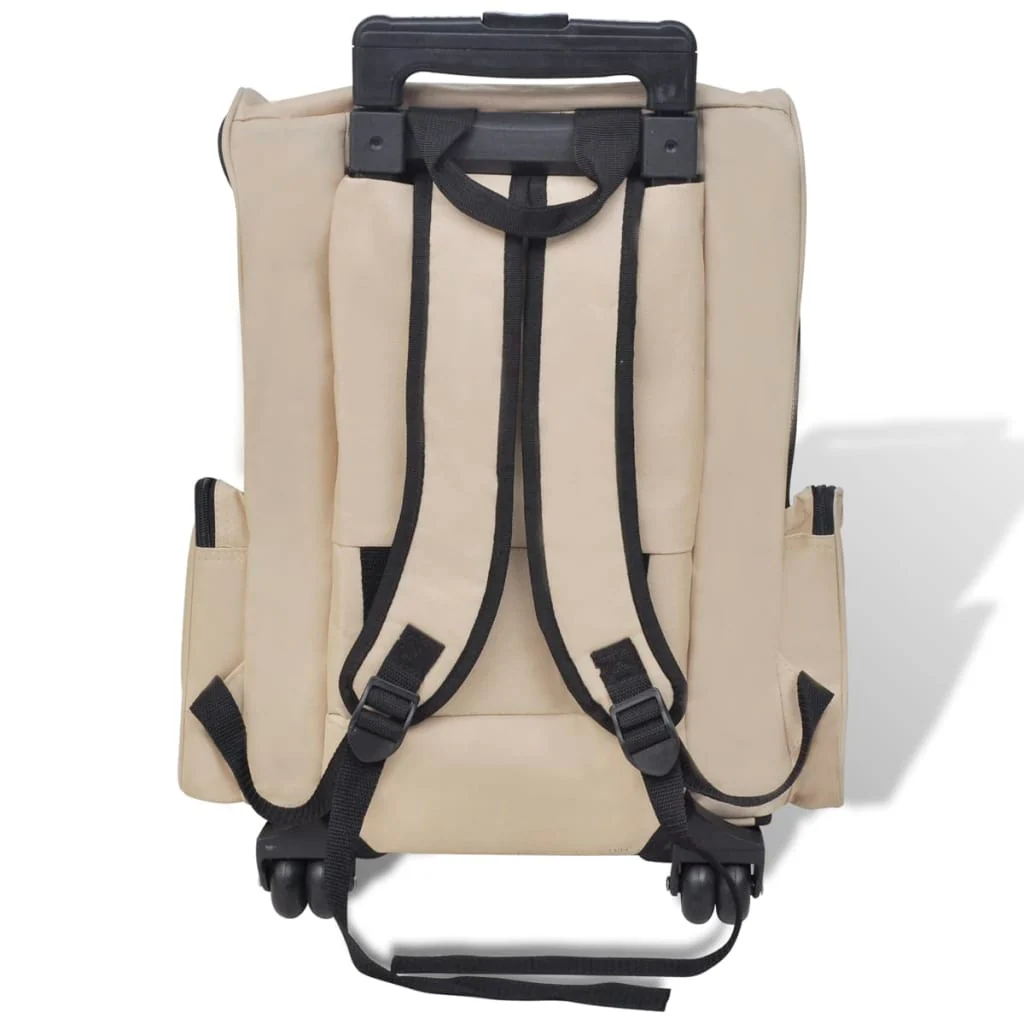 vidaXL Pet Carrier Beige Polyester and Metal Suitable for small pets - Image 4