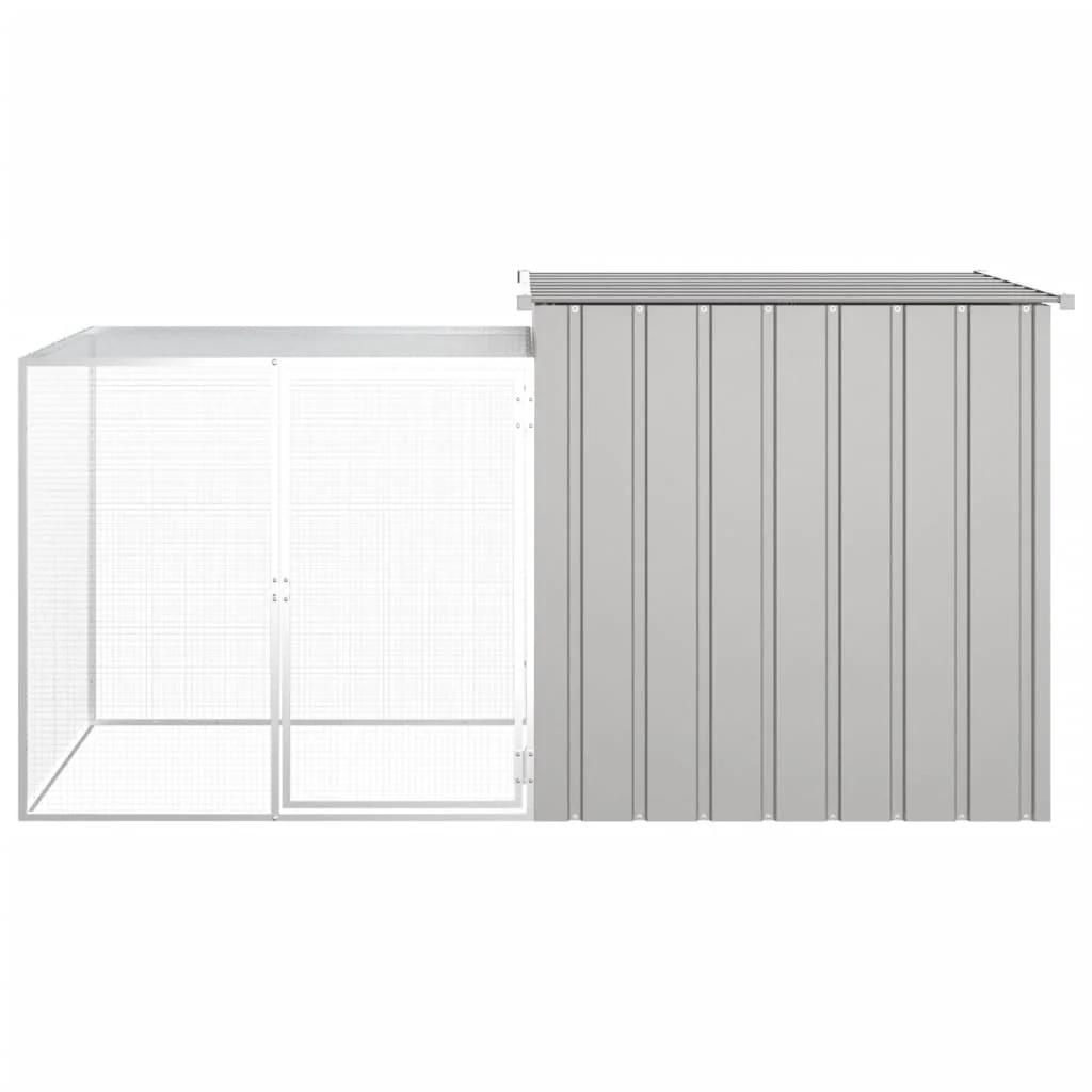 vidaXL Rabbit Cage Grey Galvanized Steel 78.7 in x 35.8 in x 39.4 in - Image 3
