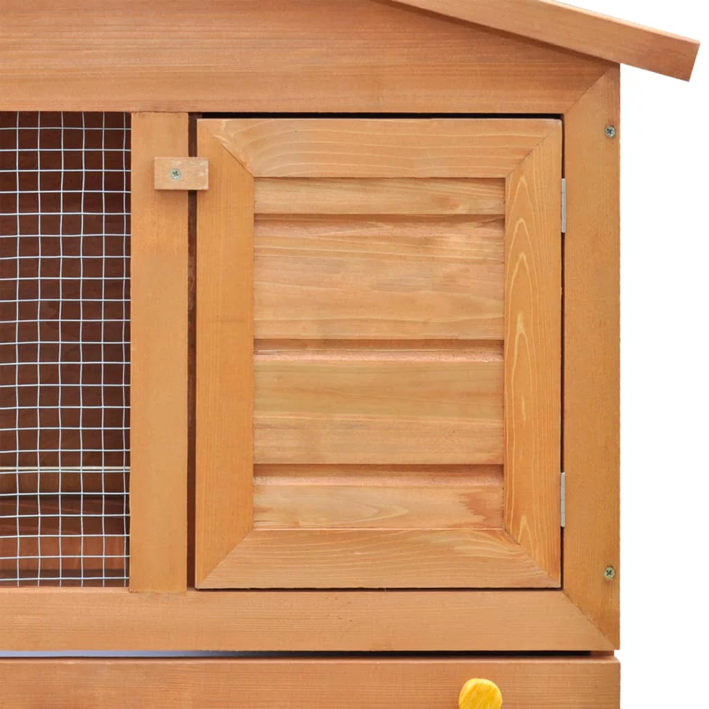 vidaXL Rabbit Hutch Brown Solid pine wood Large Rabbit Hutch - Image 4