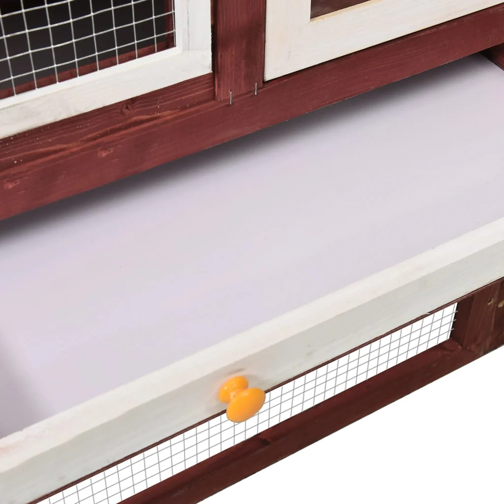vidaXL Rabbit Hutch Mocha and White - Image 10