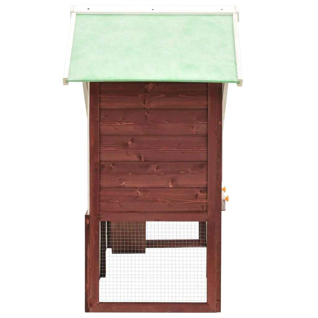 vidaXL Rabbit Hutch Mocha and White - Image 3