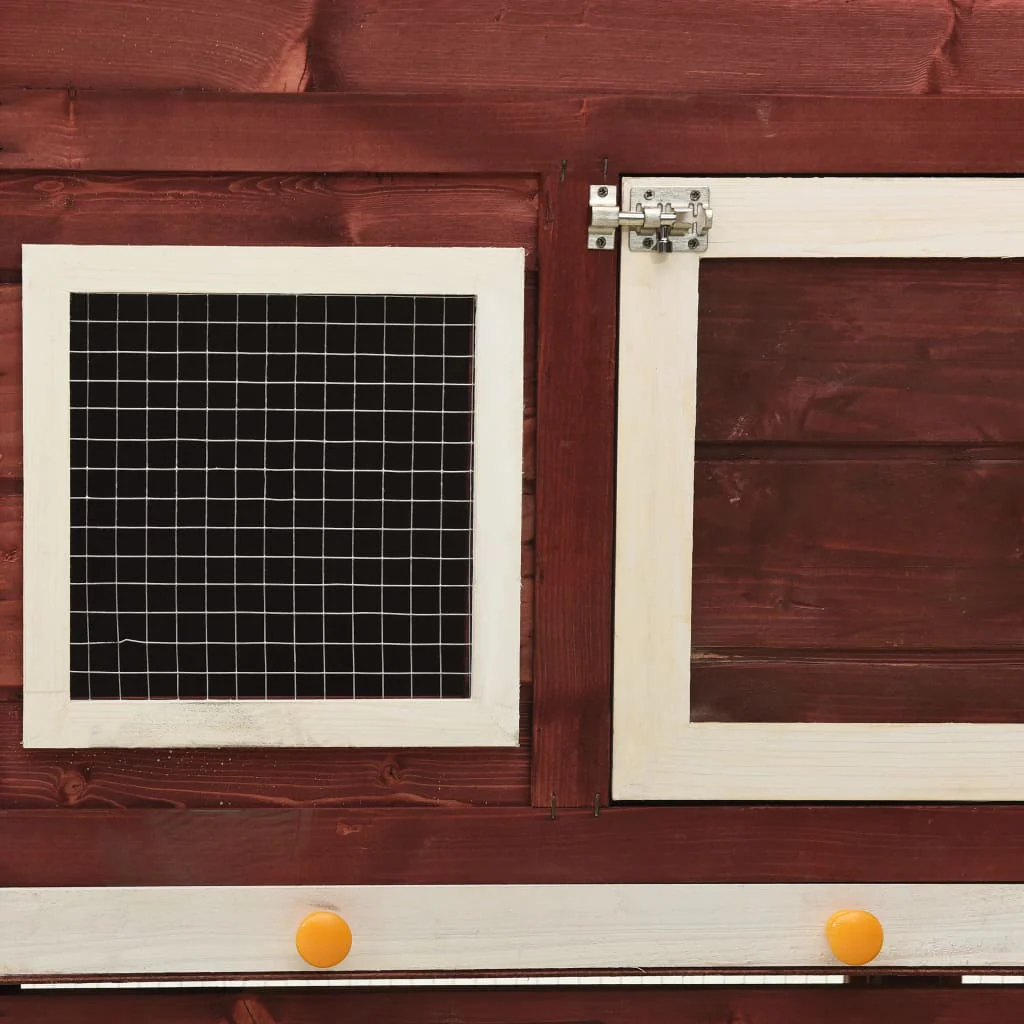 vidaXL Rabbit Hutch Mocha and White - Image 7