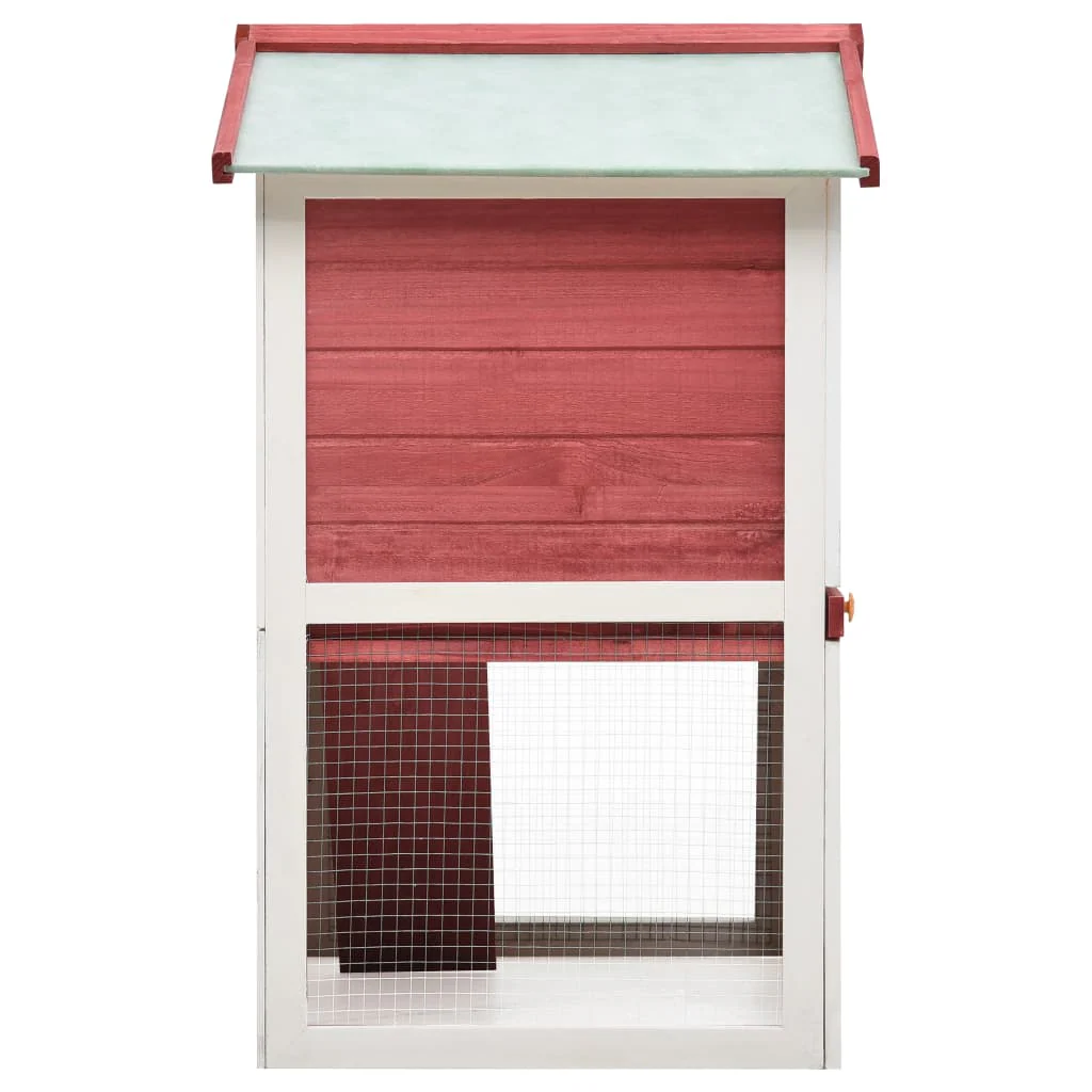 vidaXL Rabbit Hutch Red and white - Image 4