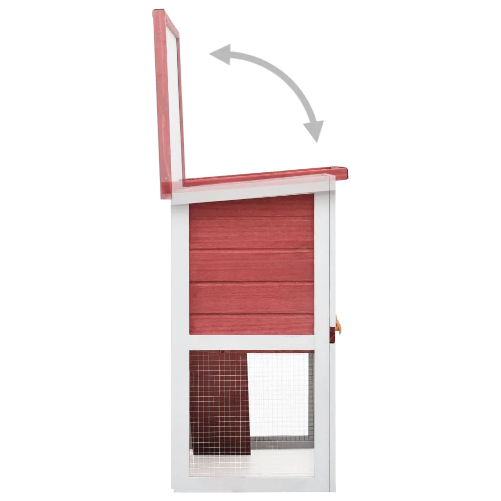 vidaXL Rabbit Hutch Red Pine wood Large Durable Rabbit Hutch - Image 4
