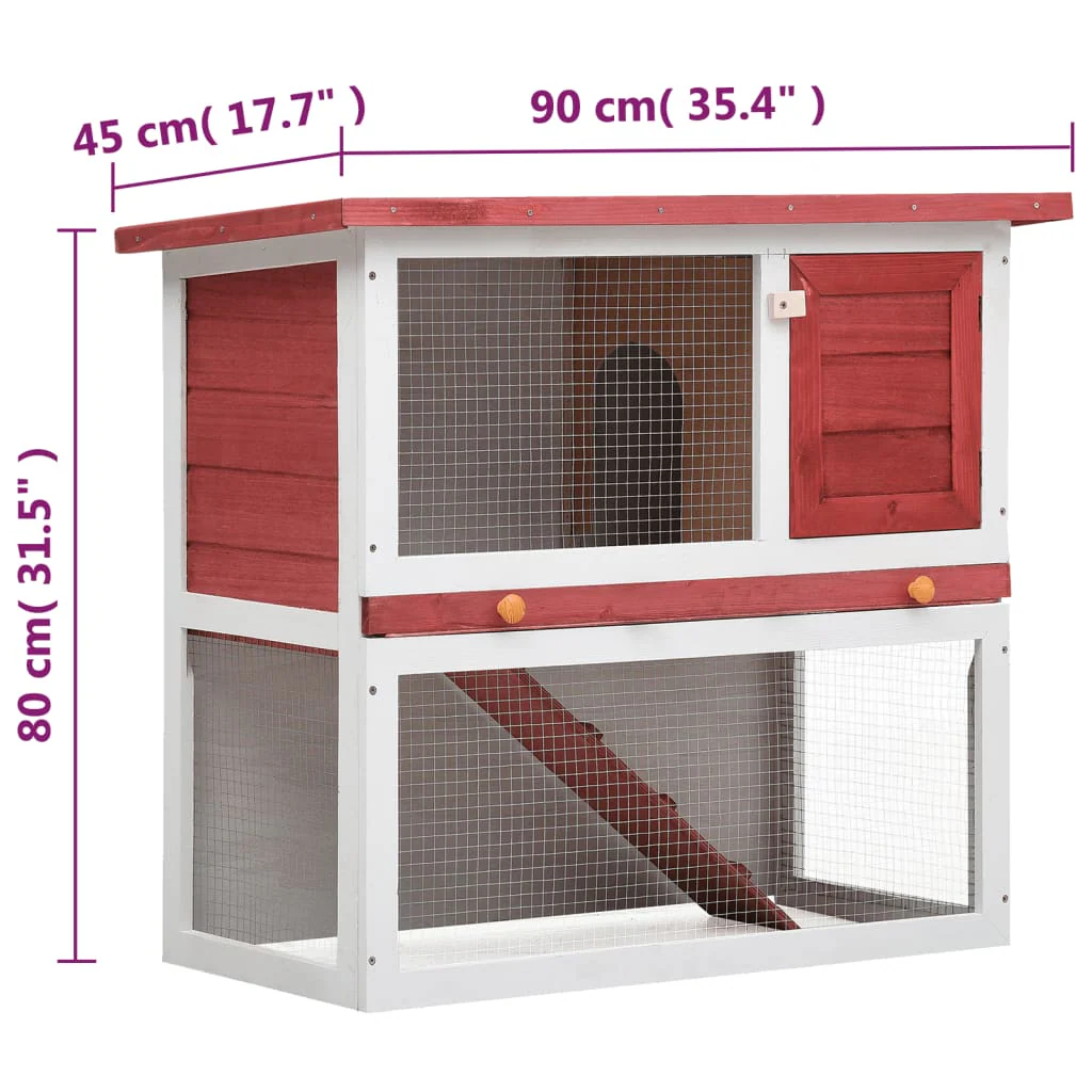 vidaXL Rabbit Hutch Red Pine wood Large Durable Rabbit Hutch - Image 7