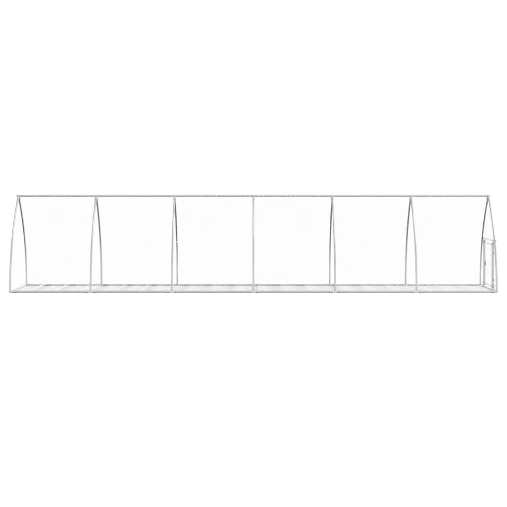 vidaXL Rabbit Hutch Silver Galvanized Steel Large Durable Rabbit Hutch - Image 5