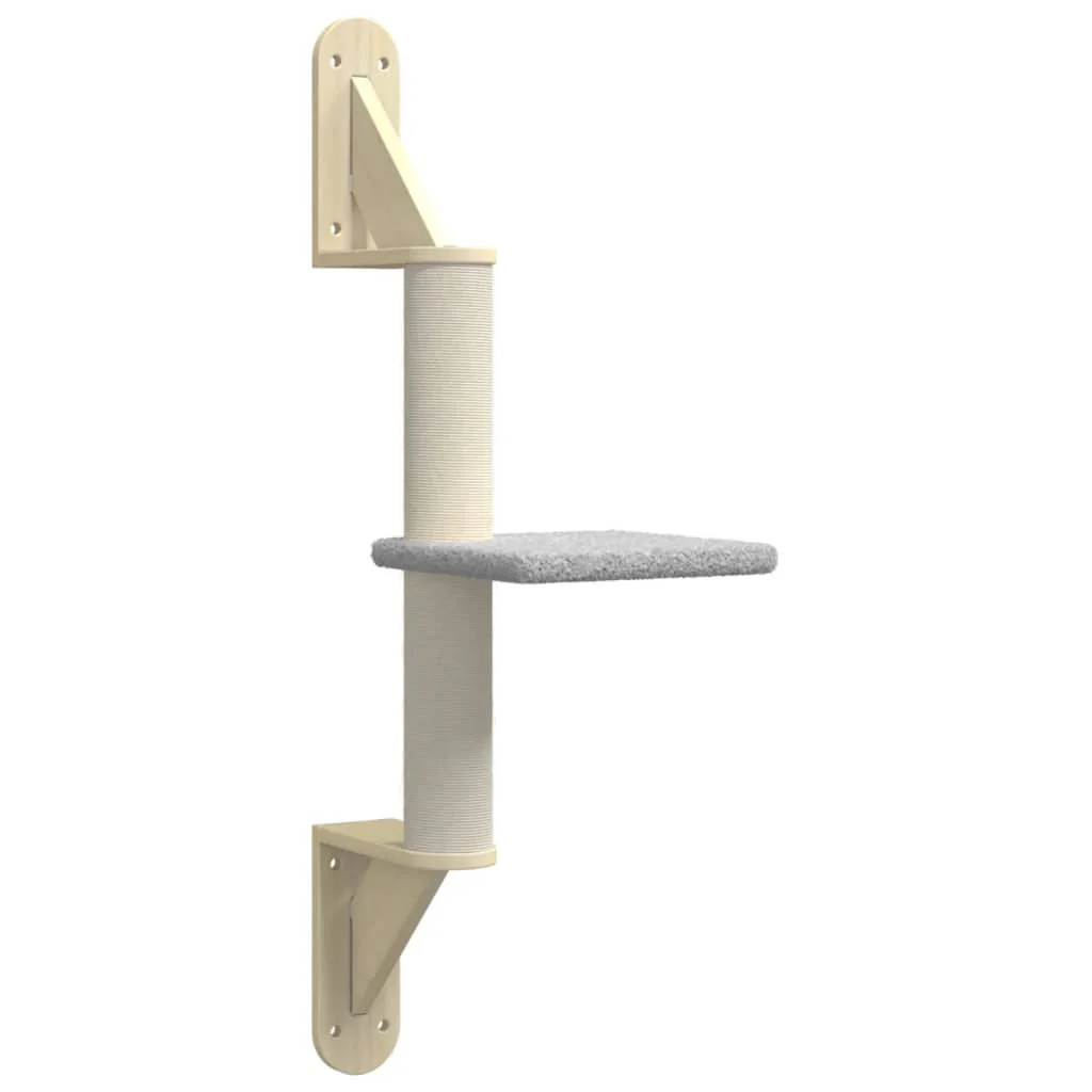 vidaXL Wall-mounted Cat Tree Light Grey - Image 2