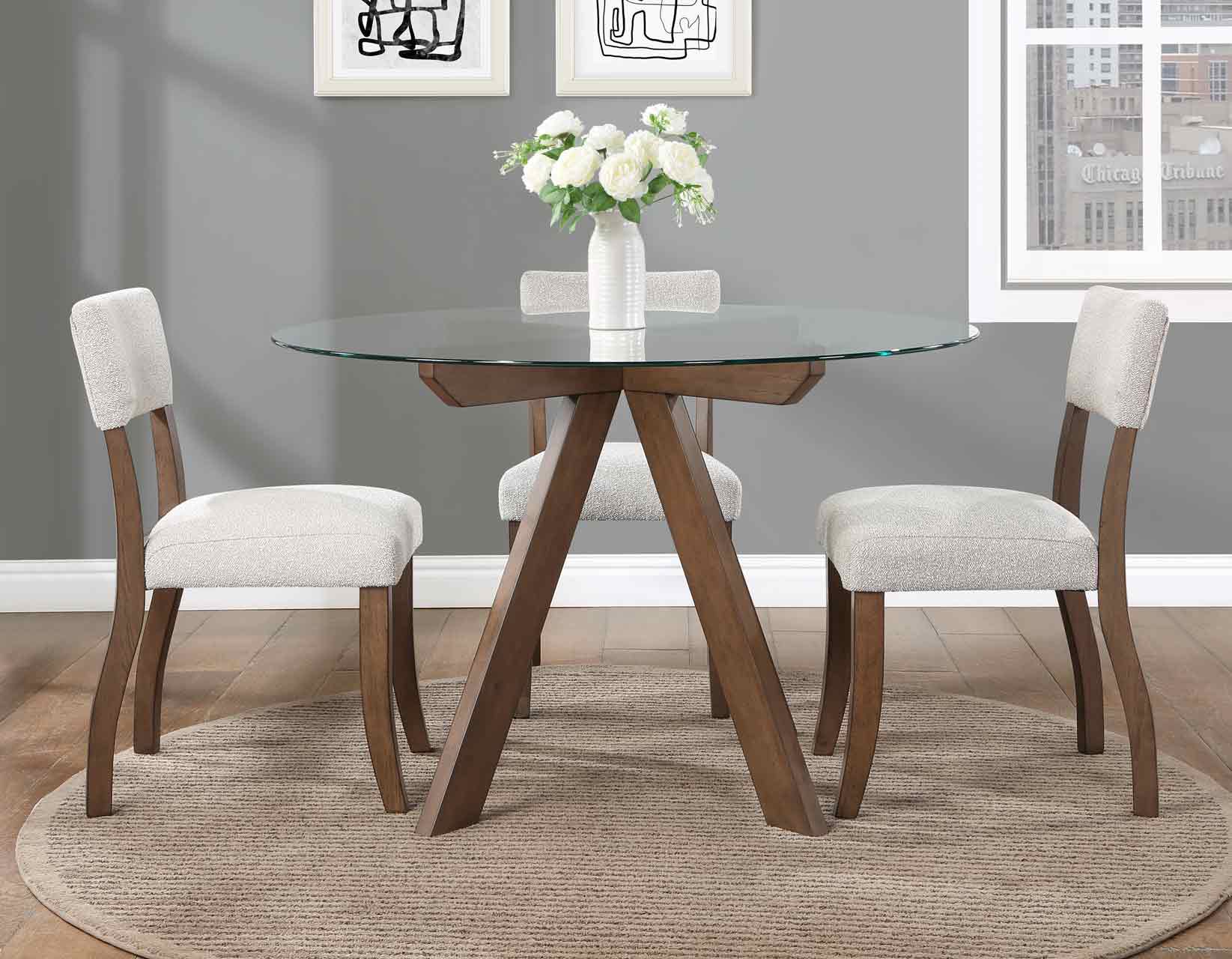 Wade 48-inch Glass Top 5-Piece Dining Set - Image 2