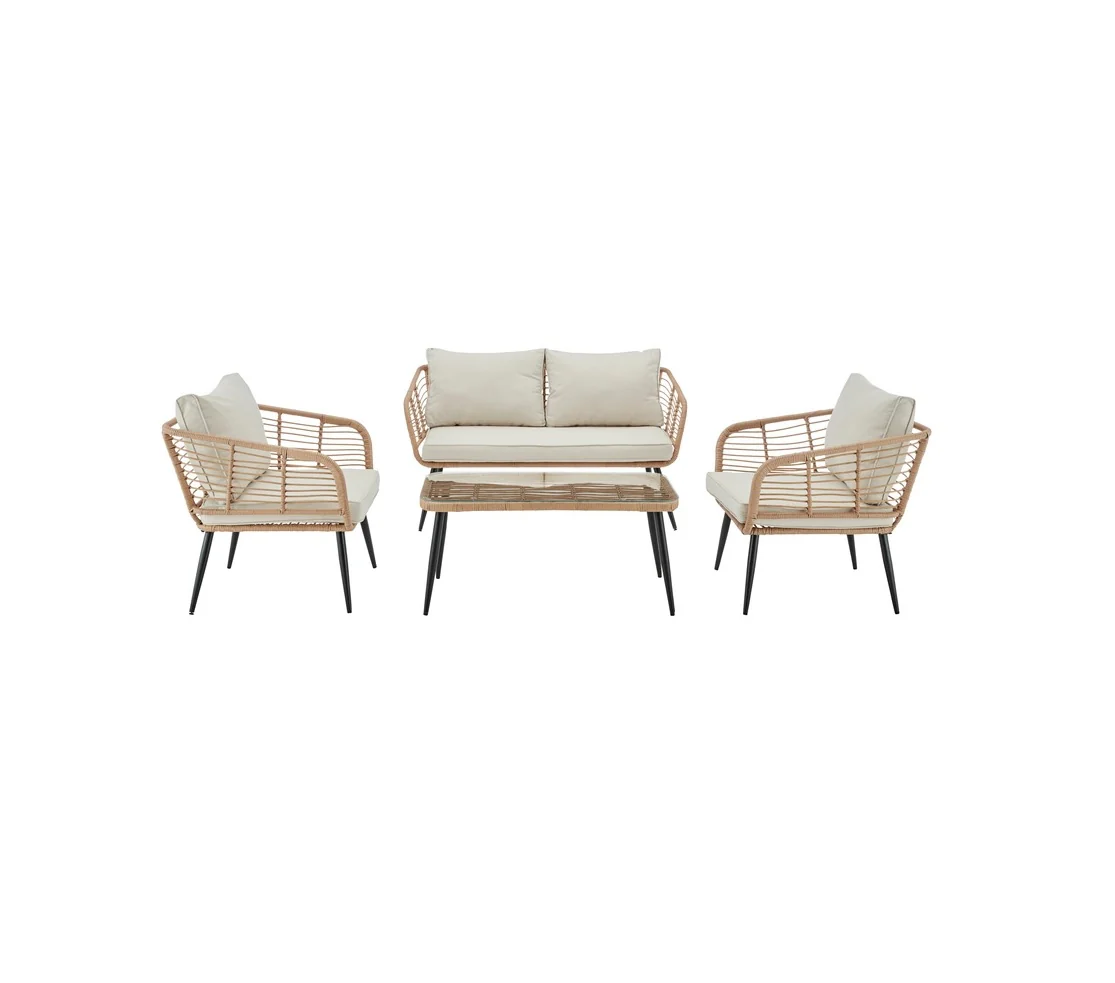 Wicker Lounger 4-Piece Set by Best Home - Image 4