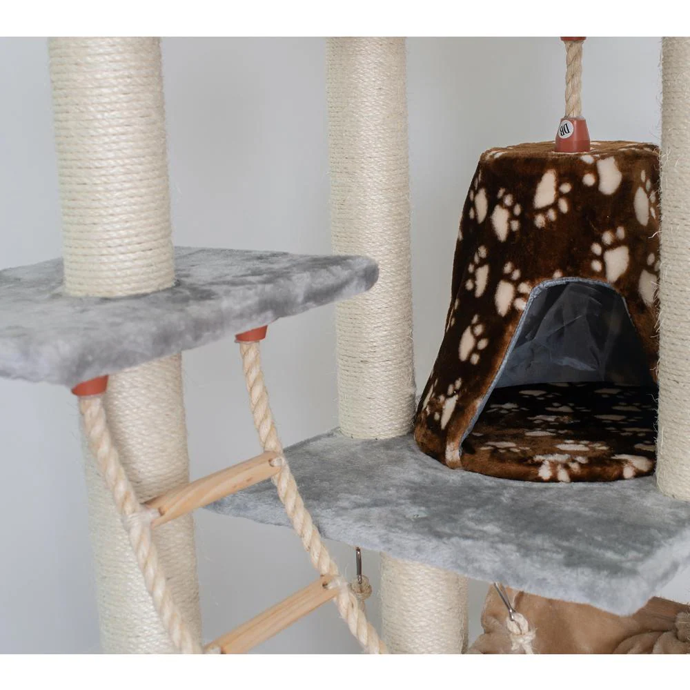 Wood Cat Climber Play House, Cat Furniture,Lounge Basket, Silver Gray - Image 11