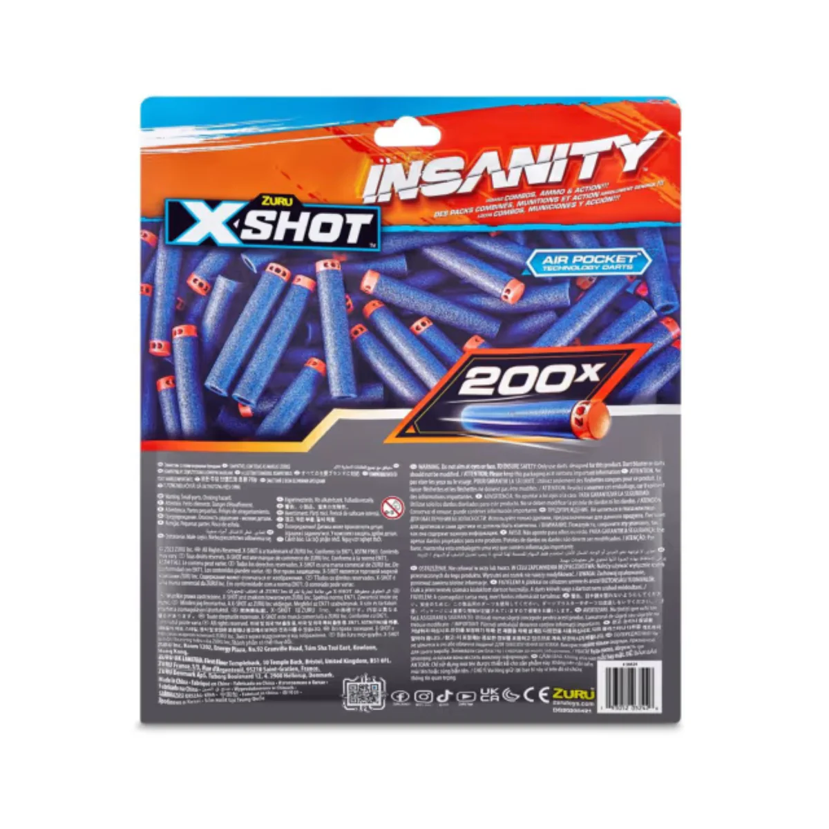 XShot Insanity Refill Darts (200-Pieces) - Blue - Image 5