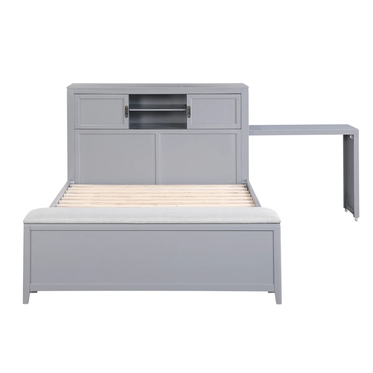 Youth Explorer Bookcase Platform Bed by Homelegance - Gray - Image 3