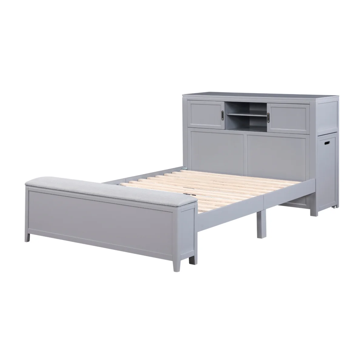 Youth Explorer Bookcase Platform Bed by Homelegance - Gray - Image 4