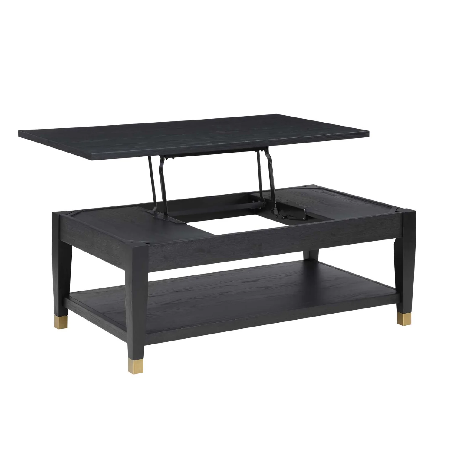Yves 48" Coffee Table with Lift Top and Open Shelf by Steve Silver Company - Charcoal - Image 3